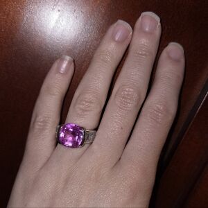 Cubic zirconia sterling silver ring